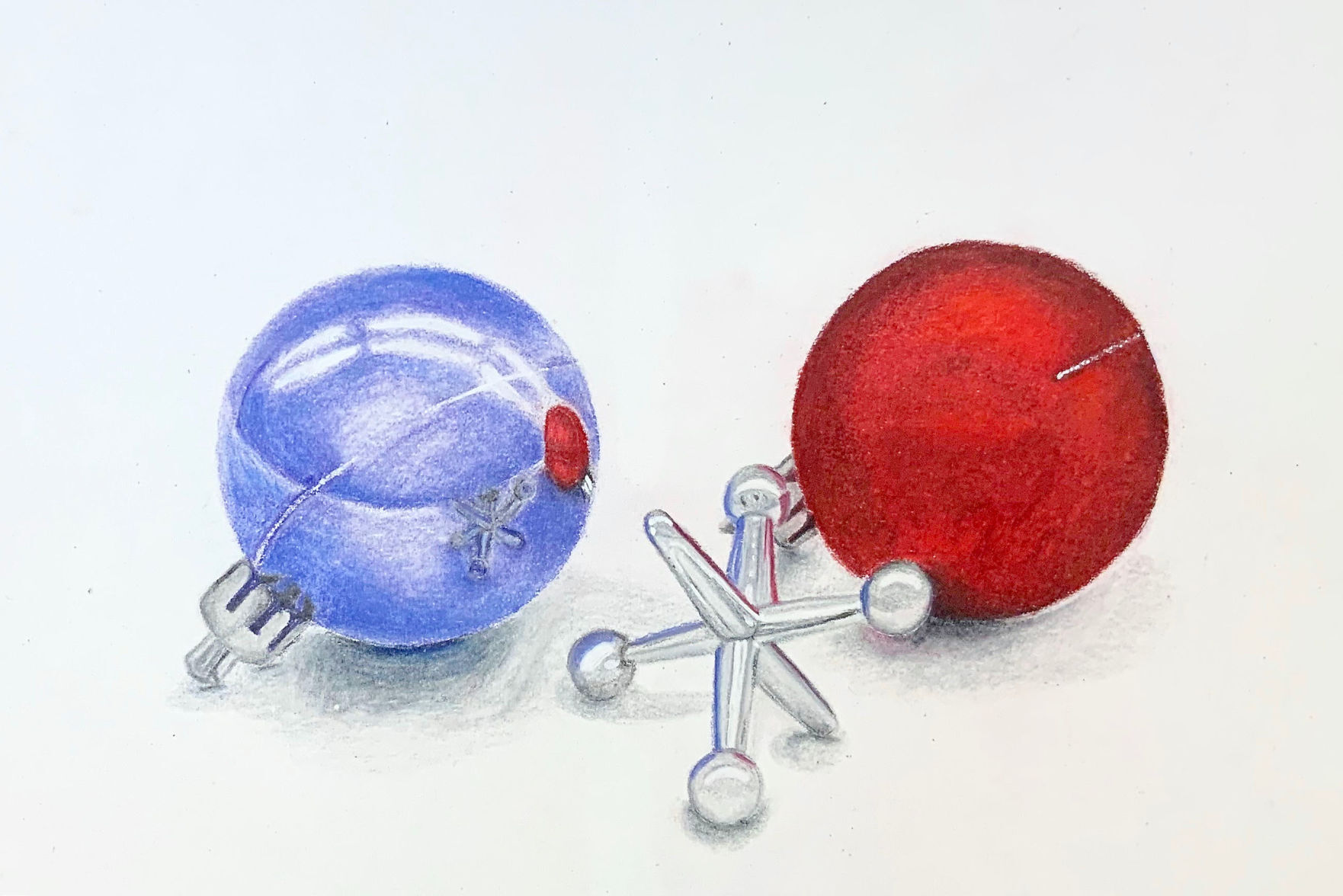 Reflections of a jack and ornaments
